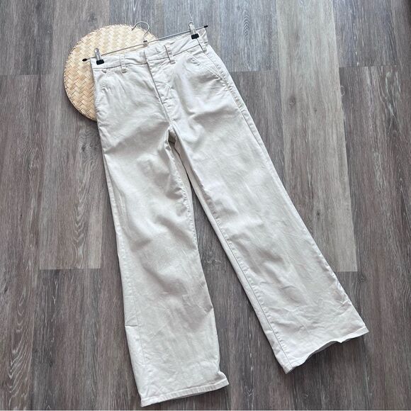 MOTHER the skater prep sneak in ecru wash pants women’s size 25 (small flaw) - Picture 2 of 10